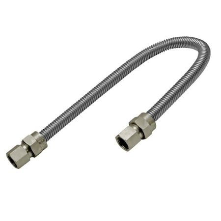 Flextron Gas Line Hose 1/2'' O.D. x 60'' Length with 3/8" FIP Fittings, Stainless Steel Flexible Connector FTGC-SS38-60H
